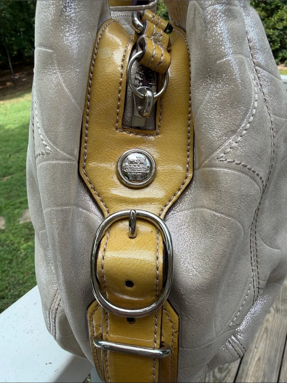 Coach Y2K Mia Signature Sateen Shimmer Maggie Shoulder Bag – Style E1069-15727
